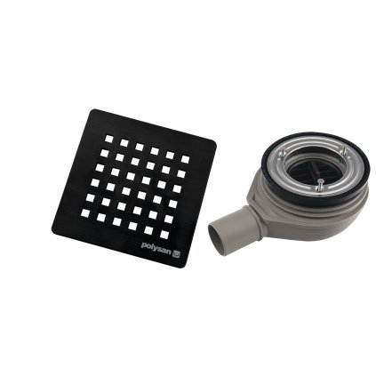 Polysan, sifon tavă FLEXIA GEBERIT, deschidere tavă 90 mm, DN40, negru, 17751