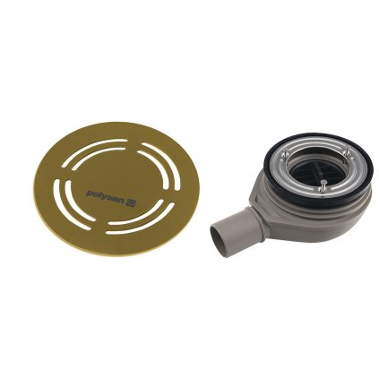 Polysan, sifon tava FLEXIA GEBERIT, deschidere tava 90mm, DN40, mat auriu, 17782