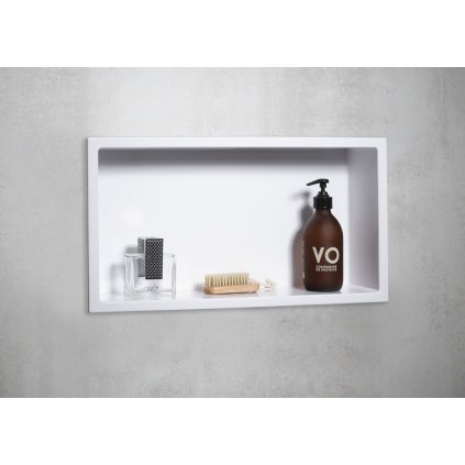 Polysan, poliță de perete INSERTA, marmură turnată, 510x270mm, alb, 1301-53