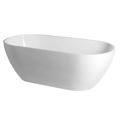 Polysan, cadă de sine stătătoare REDUTA turnată marmură 171x81x58cm, alb, 71842