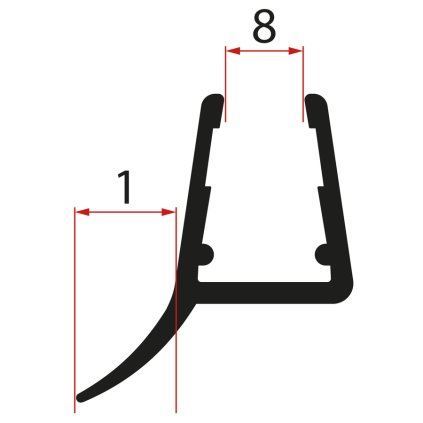 Polysan, Garnitură inferioară pentru sticlă rotativă 8 mm, 1000 mm, NDRL03B