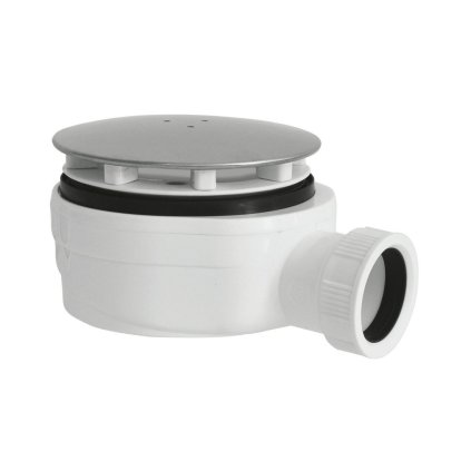 Polysan, sifon pentru cadă, diametru găuri 90 mm, DN40, joasă, capac cromat, 1716C