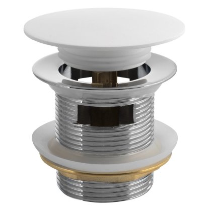 Polysan, Sifon pentru cadă 6/4", click-clack, rockstone, alb mat, 72195