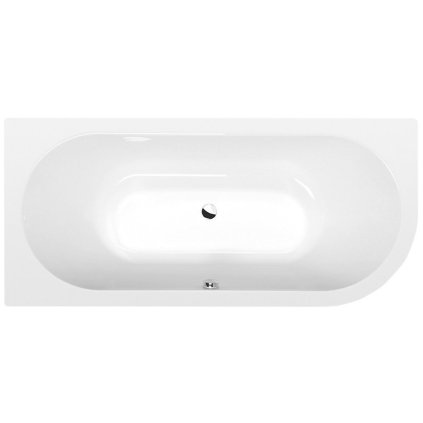 Polysan, cadă asimetrică VIVA L 185x80x47cm, albă, 72099