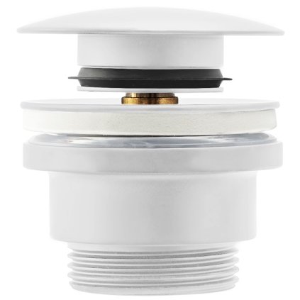 Rea - Sifon rotund de închidere pentru chiuvetă, ClickClack, universal, alb, REA-A2361