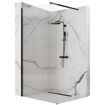 Rea Aero Intimo, paravan de duș 90x200 cm, sticlă transparentă de 8 mm, profil negru, REA-K4123