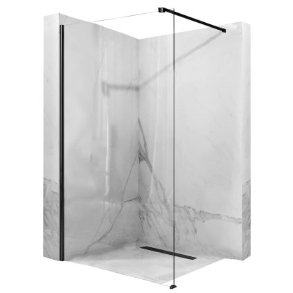 Rea AERO, paravan de duș WALK IN, 1 aripă, 110 x 195 cm, negru mat-transparent, REA-K6597