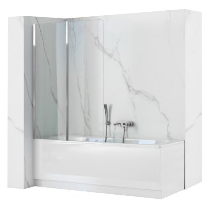 Rea Agat-2, paravan de baie, 2 aripi, 100 x 140 cm, crom transparent, REA-W0300