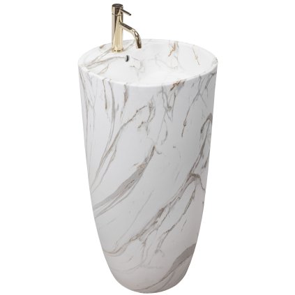 Rea Anya, chiuvetă de sine stătătoare 84x45 cm, imitație de piatră - lavă mată, REA-U5803