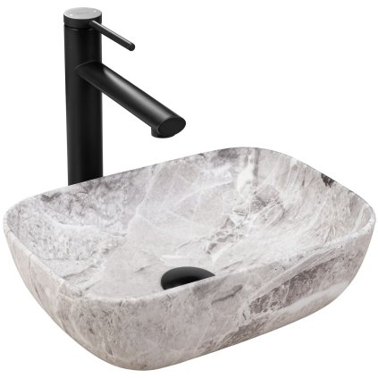 Rea Belinda, chiuveta blat 360x250x115 mm, imitatie piatra mat, REA-U3321