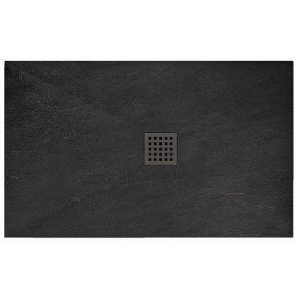 Rea BLACK ROCK- cadă de duș acrilică 80 x 120 x 3,5 cm + sifon, negru, REA-K4579