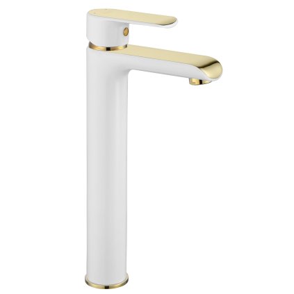 Rea Bloom - baterie pentru chiuveta inalta, alb-aurie, REA-B9931