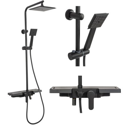 Rea Bravo - set de dus, negru, REA-P0636