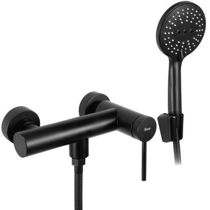 Rea Clif, baterie de duș cu set de duș manual, negru mat, REA-B4241
