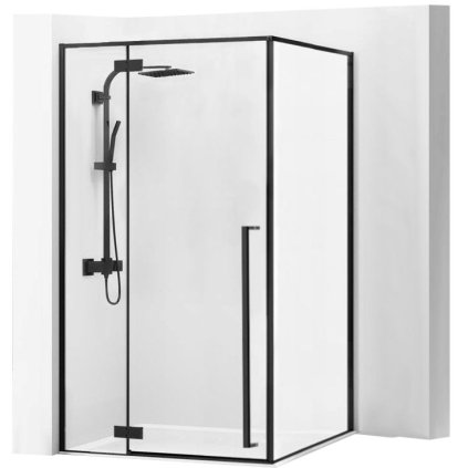 43426 5 rea fargo black sprchovy kut s kridlovymi dverami 120 dvere x 90 stena x 195 cm 6mm cire sklo cierny profil rea k3214