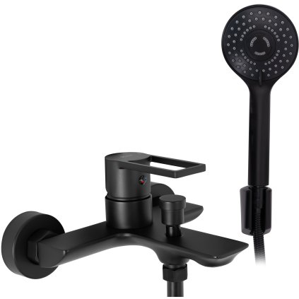 REA Flip, robinet de baie cu set de mână de duș, negru mat, REA-B2003