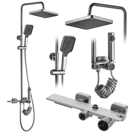 242784 rea helix nastenny sprchovy set s termostatickou bateriou a bidetovou sprskou nikel matny rea p6622