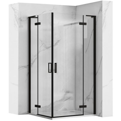 229713 8 rea hugo double 2 kridlovy sprchovaci kut 90 dvere x 90 dvere x 200 cm 6mm cire sklo cierny profil rea k6601