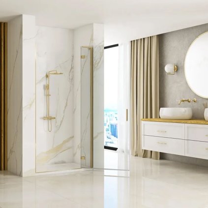 Rea Hugo, usa dus 100x200 cm + profil magnetic lateral, auriu mat, KPL-45202