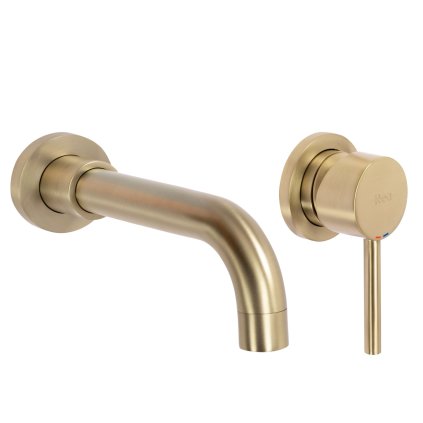 Baterie pentru lavoar Rea Lungo Long, ascuns + CUTIE, auriu mat, REA-B4109