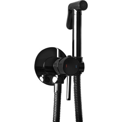 Rea Lungo, baterie pentru bideu ascuns, negru lucios, REA-B5656