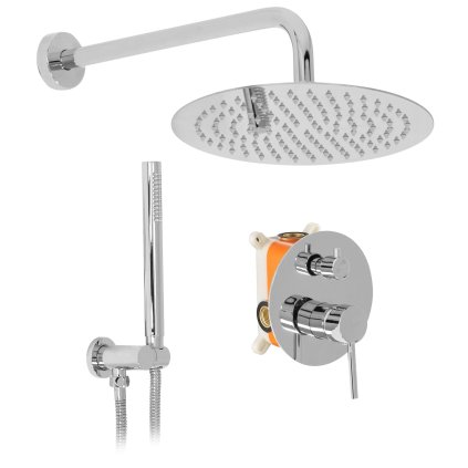 Rea Lungo, set de duș ascuns cu cap de ploaie și duș de mână, crom, REA-P8007