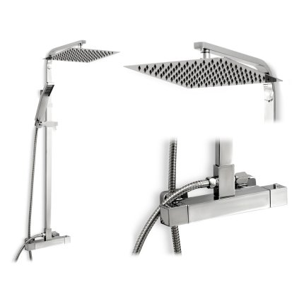 Rea Milan, set de dus cu robinet termostatic, crom, REA-P0222