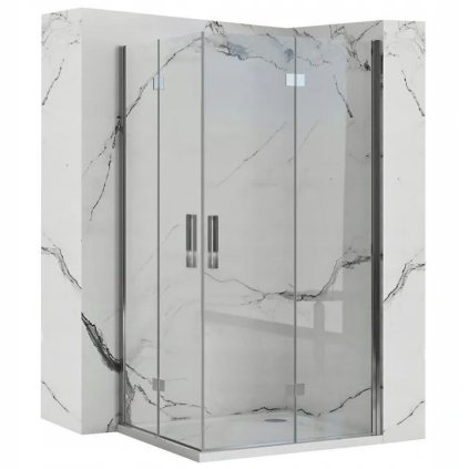 Rea Molier Double, cabină de duș cu ușă rabatabilă 90 (uşă) x 80 (uşă), sticlă transparentă de 6 mm, profil cromat, KPL-K6369
