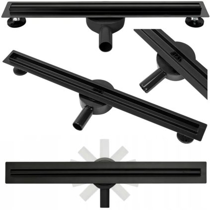 82584 rea neo slim pro linearny nerezovy odtokovy zlab 70 cm s 360 stupnovym sifonom cierna matna rea g8901