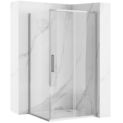 Rea Rapid Slide, cabină de duș cu ușă glisantă 110 (uşă) x 100 (perete), sticlă transparentă de 6 mm, profil cromat, KPL-K5605