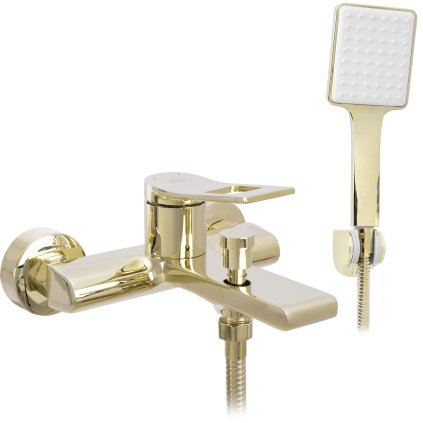 Rea Soul, baterie pentru cadă cu set de duș manual punct, auriu lucios, REA-B9923