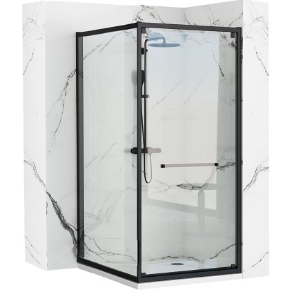Rea Space In, cabină de duș 80x100, sticlă transparentă de 6 mm, profil negru, REA-K8882