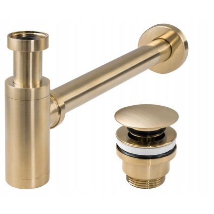 Sifon-polisifon chiuvetă universal Rea + scurgere universală pentru chiuvetă, auriu mat, REA-A8586