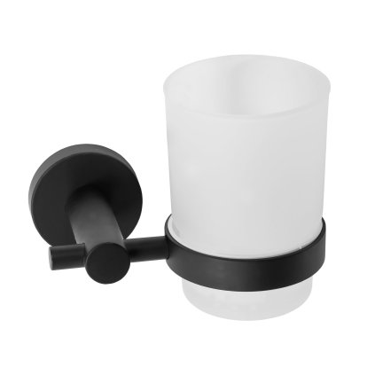 Rea, cupă de perete pentru periuțe de dinți 322233C, negru mat, REA-77094