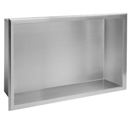 Rea, poliță încorporată din oțel inoxidabil cu guler 450x300x100 mm, oțel, REA-05601