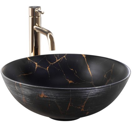 Rea, Chiuvetă de blat REA Stella Black Marble Brush, REA-U9086