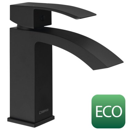 Sapho GINKO 35, baterie de lavoar de sine stătătoare fără priză, cartuş de amestec ECO, negru mat, 1101-02B-01