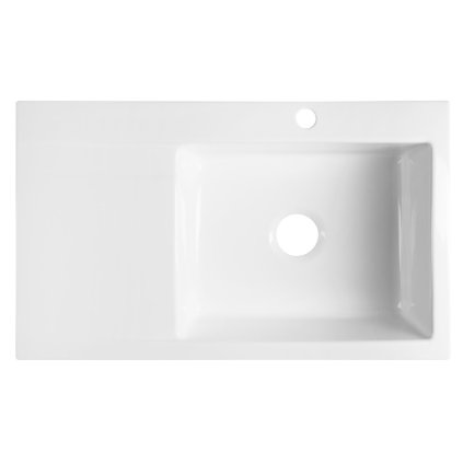 Sapho, chiuveta din ceramica AVORIA cu suprafata de scurgere 86x51 cm, alb, 55086