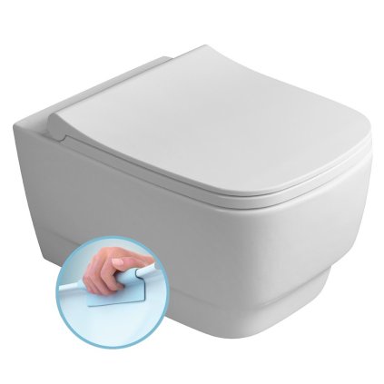 Sapho, vas de toaletă suspendat BELLO, fără margine, 35,5x53 cm, alb