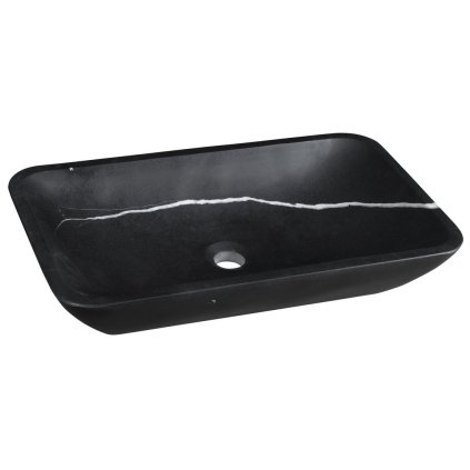 Sapho, chiuveta din piatra BLOK 60x11x35 cm, negru Marquin, mat, 2401-39