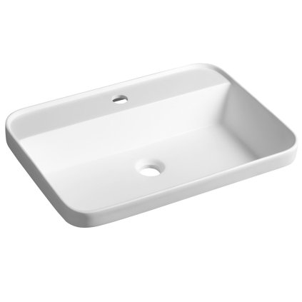 Sapho, chiuveta BRAHEA, Rockstone, 55x39 cm, mat alb, BE755