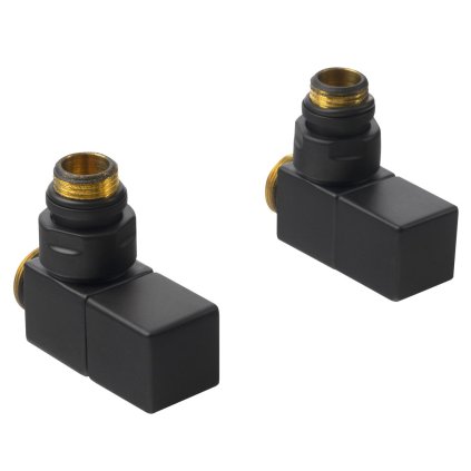Sapho, set de conexiune supapă CUBE colț manual, negru, CP4510BS