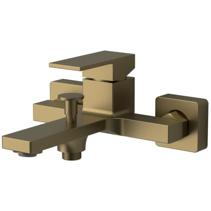 Sapho, baterie de baie montată pe perete CUBEMIX, mat auriu, CM010GB