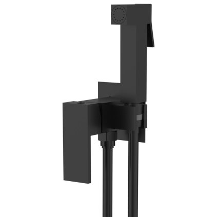 Sapho, baterie pentru bideu ascuns CUBEMIX cu spray Stop, pătrat, negru mat, CM040B