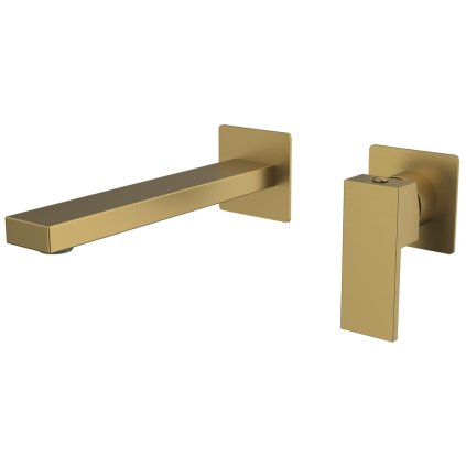 Sapho, baterie pentru chiuvetă ascunsă cu două elemente CUBEMIX, mat auriu, CM008GB