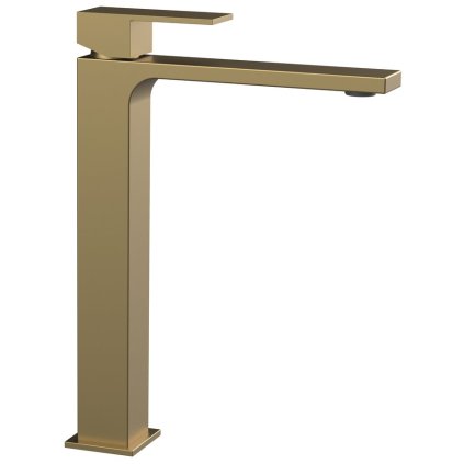 Sapho, baterie de lavoar CUBEMIX de sine stătătoare fără priză, înalt, auriu mat, CM006GB