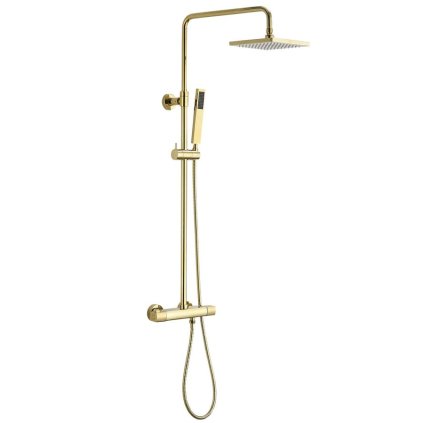 Sapho, coloana de dus telescopica DAKAR cu robinet termostatic, auriu lucios, SZ139