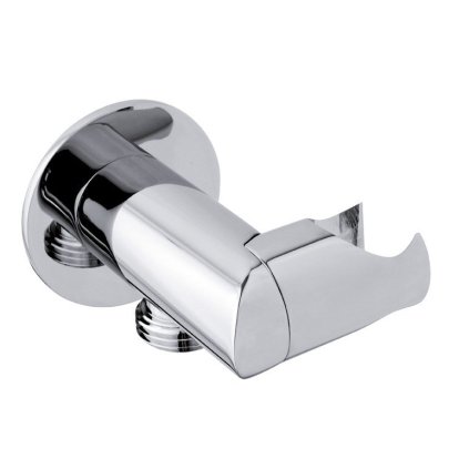 Sapho, Suport de duș rotund, pivotant, cu priză, crom, SG201