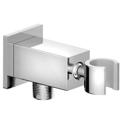 Sapho, Suport de duș pătrat, pivotant, cu priză, crom, SG363