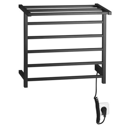 Sapho, ELZOR Uscător de prosoape electric 500x470mm, 60W, negru mat, EB510